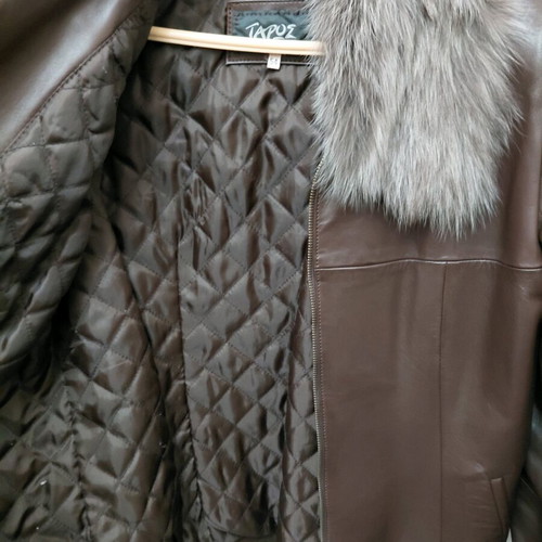 Daily Paper leather jacket with detachable fur, like new, gray