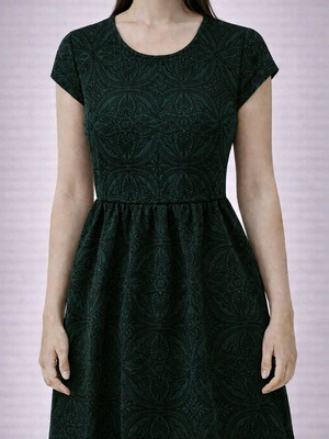 Badila Mini Dress Cypress Like New with Embossed Pattern