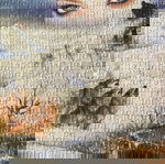  Πίνακας από puzzles,λύκος σε χιονισμένο τοπίο.