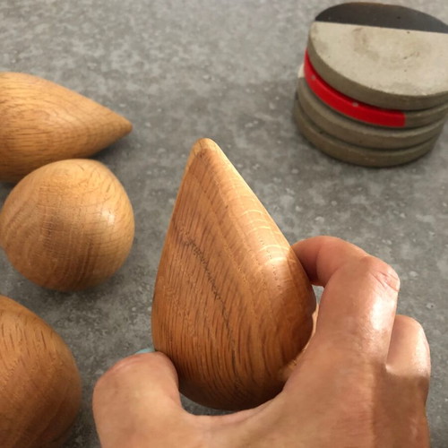 Wooden wall hooks pack of 6 used, teardrop shape