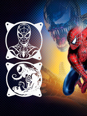 Spiderman & Venom PC fan covers, pack of 2, 120mm, 3D printed