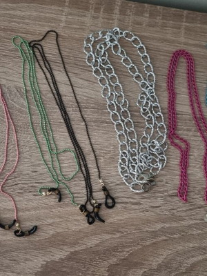 Eyeglass chains handmade, new, set of 8, multicolor