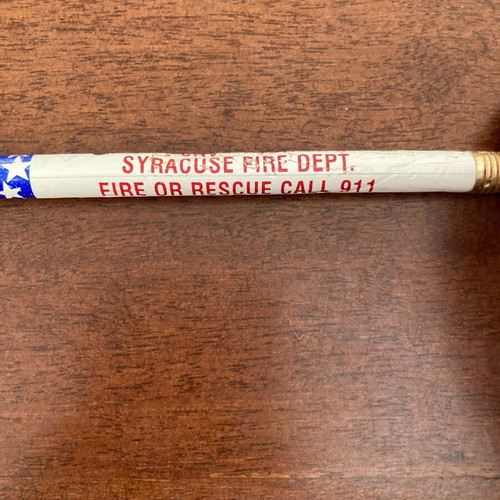 Vintage Syracuse Fire Dept. Patriotic Pencil used