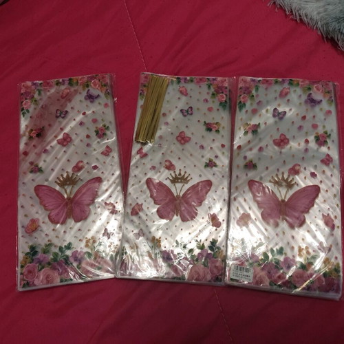 Cellophane bags new, pack of 6 with 50 pieces and tie string