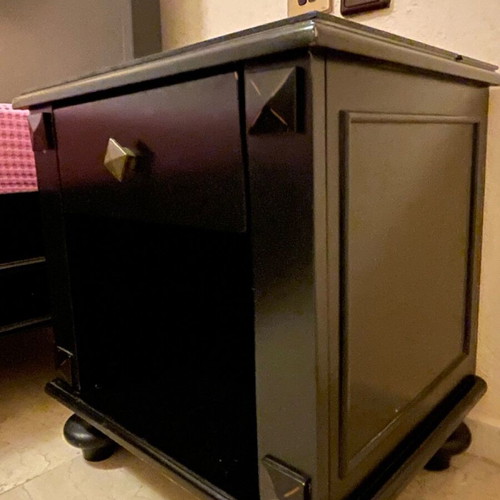 Double bed with nightstands like new, cherry wood