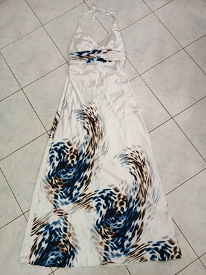 Angelo Psarros maxi dress like new, white multicolor