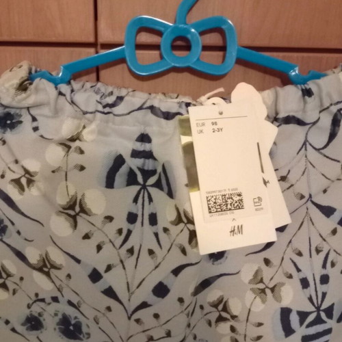 H&M skirt for girl, 2-3 years, white and blue