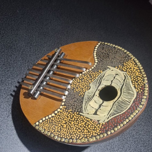 Handmade Kalimba from Coconut Shell (7 Keys) Ethnic Decorative & Musical Instrument
