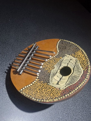 Handmade Kalimba from Coconut Shell (7 Keys) Ethnic Decorative & Musical Instrument