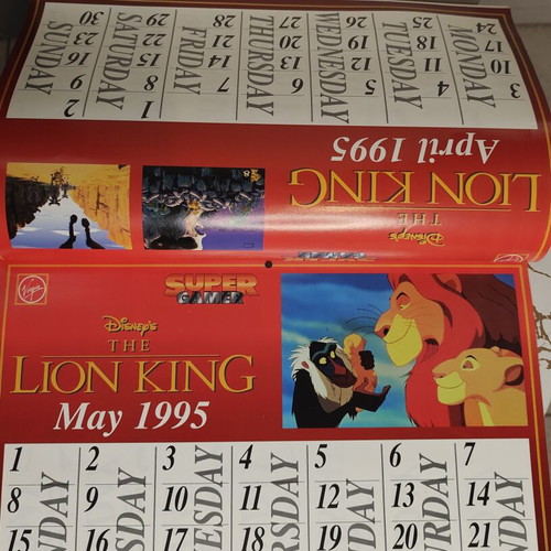 Disney's The Lion King 1995 calendar, vintage