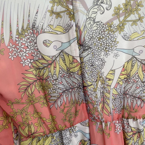 Dress new, colorful, airy with lace sleeve edges, sizes M/L