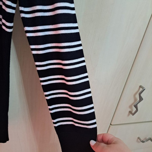 Guess women's cardigan black with white stripes new, cotton, size L