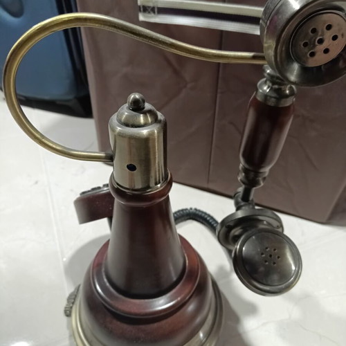 Telephone vintage used, decorative, brown, cordless