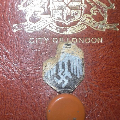 Rare leather case for notes used, Reich German military