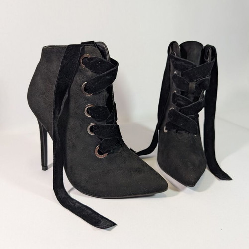 GoGo Shoes Suede Ankle Boots with High Heel like new, size 37, black