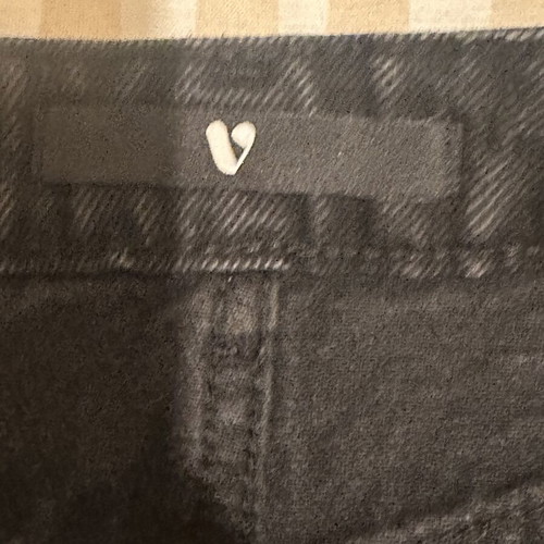 Mini denim skirt with embroidered details, new, size XL
