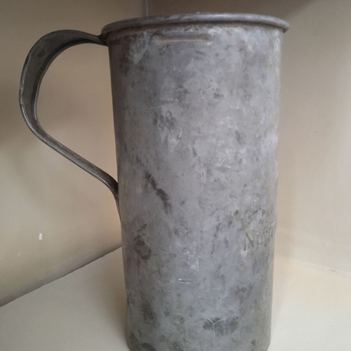 Metal galvanized canister 1lt vintage East Germany DDR used