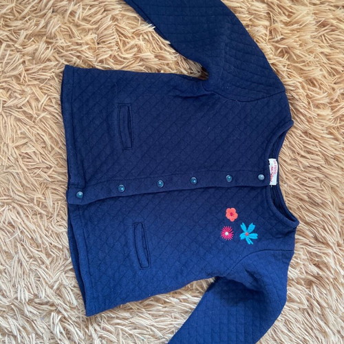 Girls' set 1.5-2 years 80-92 cm denim pants and blue quilted jacket used