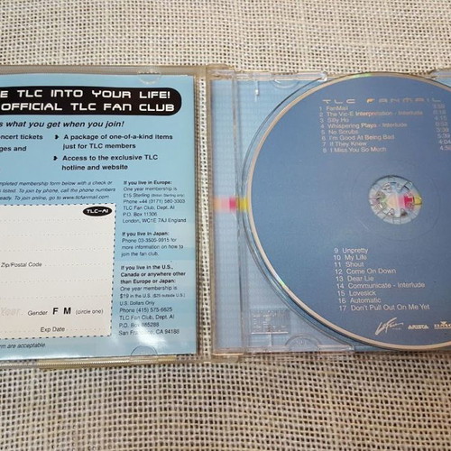 TLC FanMail CD used, Limited Edition, Lenticular Case