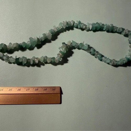 Vintage long necklace with semi-precious stones like new, green