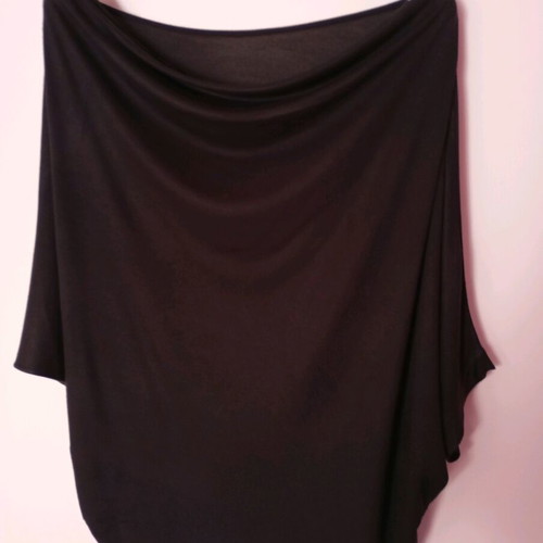Black draped blouse like new, sizes L to XXL