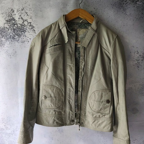 Xdye women's jacket used, gray and beige with minor wear