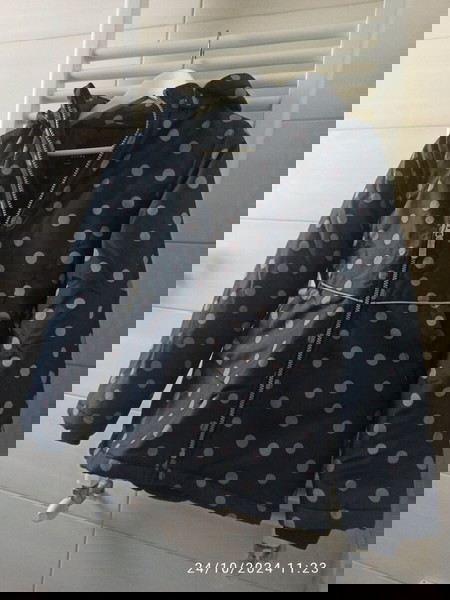 Name It εφηβικό μπουφάν πουά σε μαύρο 146εκ. 10-11 ετών