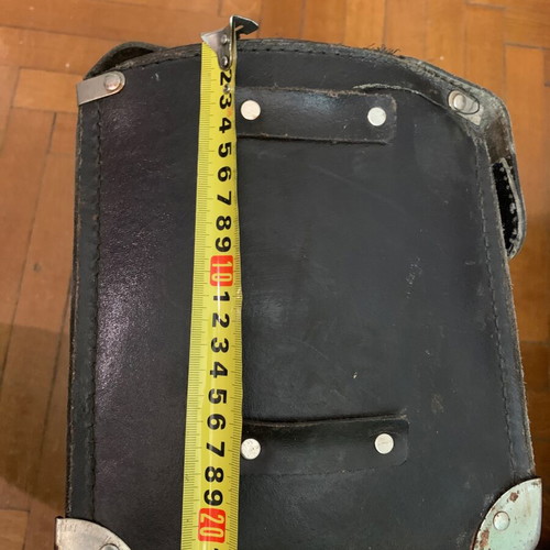 Leather technician bag used, handmade, vintage 1970s