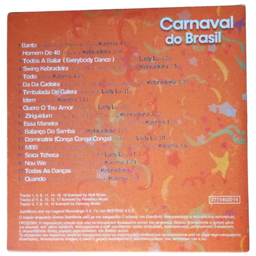 Carnaval Do Brasil CD new with Latin, Samba, Lambada dance songs
