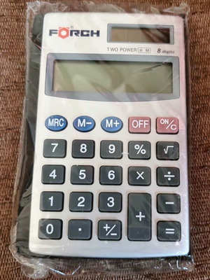 Förch 8-Digit Calculator Solar and Battery Powered New
