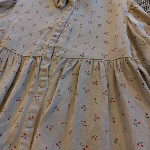 Beige cherry print shirt dress Zara new for ages 3-4