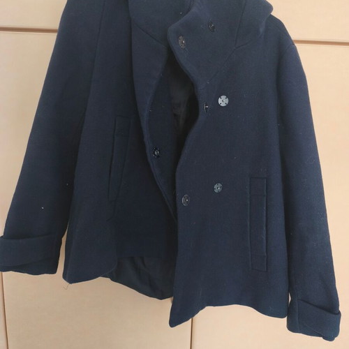 Zara coat with hood like new, size Medium, Navi Blue color