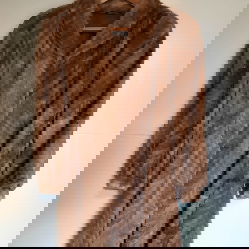 Vintage γούνα βιζόν μεταχειρισμένη, ολόκληρα κομμάτια, ανοιχτό καφέ, μέγεθος 12-14