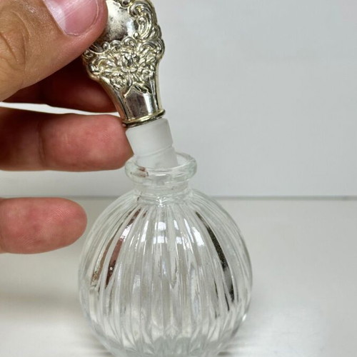 Vintage crystal perfume bottle, Victorian Baroque style