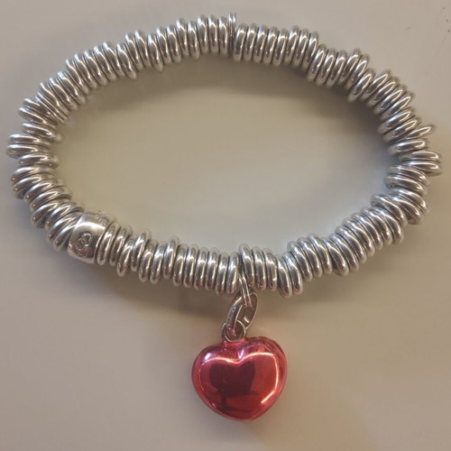 Links of London Sterling Silver Sweetie Bracelet with Red Heart Charm