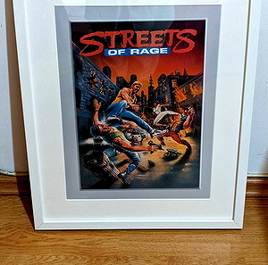 Streets Of Rage 1 Poster with White Frame