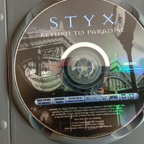 Styx Return To Paradise DVD used, rock