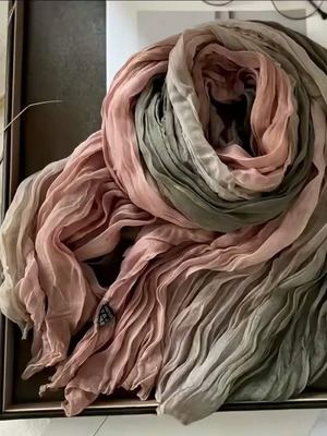 Women's scarves new, gray and pink, size 180×90cm