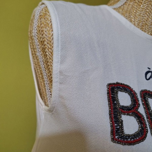 White sleeveless tops American Eagle and Sfera like new with embroidered details and cut outs