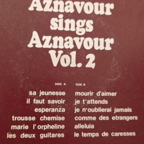 Aznavour Sings Aznavour Vol. 2 vinyl used