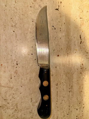 Vintage Κρητικό Μαχαίρι INOX μεταχειρισμένο με συλλεκτική μαντινάδα και χάραξη