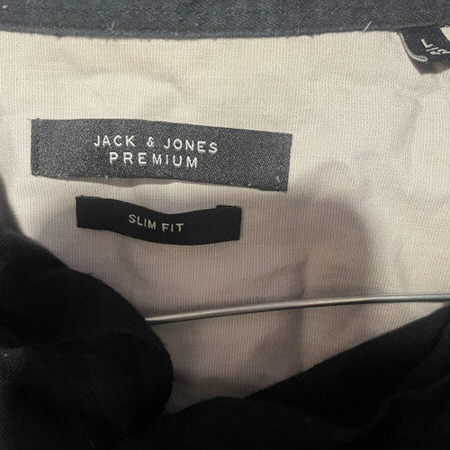 Jack & Jones slim fit long sleeve cotton shirt, black and green