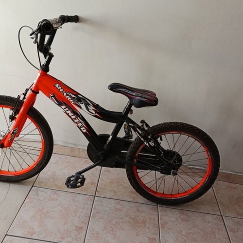 18-inch BMX bike, orange and black