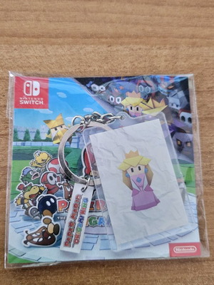 Mario Paper Origami King keychain new collectible