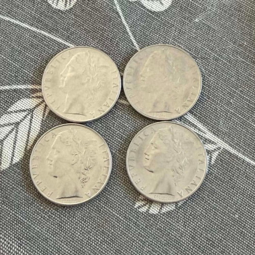 Set of 8 Italian vintage pre-Euro lira coins