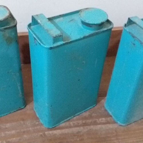 Iris paint collectible containers used, set of 3 full cans