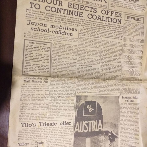 Collectible newspaper scraps used, set of historic issues