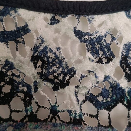 Leonard's blouse like new, size L, lace and rhinestones