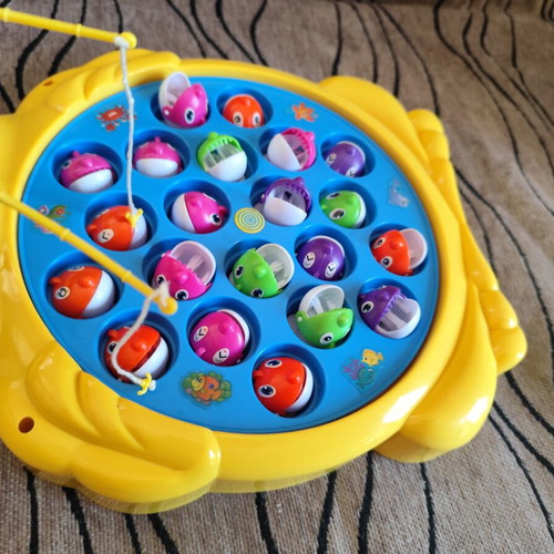 Interactive fishing game used, educational toy