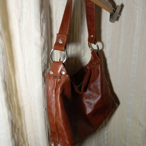 Gianni Notaro leather shoulder bag used brown genuine leather